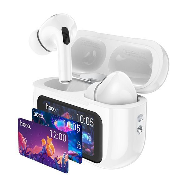 Бездротові навушники HOCO EW72 Soar true wireless ANC Noise Reduction touch screen BT headset White (6942007629829) 53085 фото
