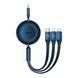 Кабель Baseus Bright Mirror 2 Series Retractable 3-in-1 Fast Charging Data Cable Type-C to M+L+C 100W 1.1m Blue (CAMJ010203) 40130 фото 1