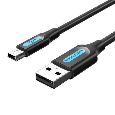 Кабель Vention USB 2.0 A Male to Mini-B Male Cable 0.5M Black PVC Type (COMBD) (COMBD) 57359 фото