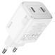 Мережевий зарядний пристрій HOCO N42 Elogiado dual-port PD45W(2C) charger set(C to iP) White (6942007617116) 51483 фото 4