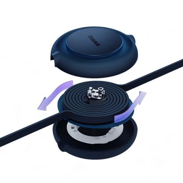 Кабель Baseus Bright Mirror 2 Series Retractable 3-in-1 Fast Charging Data Cable USB to M+L+C 3.5A 1.1m Blue (CAMJ010003) 56873 фото