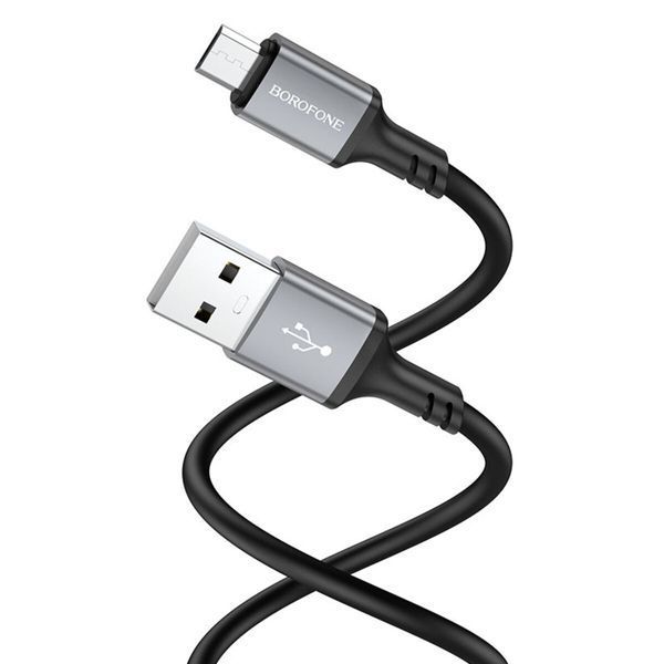 Кабель BOROFONE BX83 Micro Famous silicone charging data cable Black (6974443386387) 55628 фото