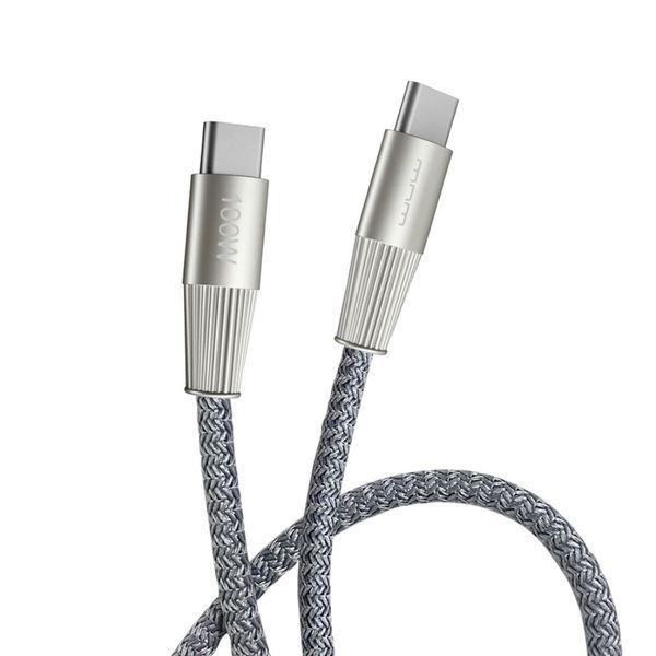 Кабель WUW-X201 Type-C to Type-C 100W 1m grey (WUW-X201TCTC) 54821 фото