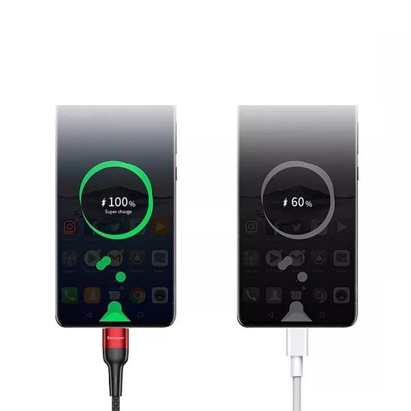 Кабель ESSAGER Fast Charging 5A USB-A to Type C 0.3m red (EXCT-FMTB09) 55323 фото
