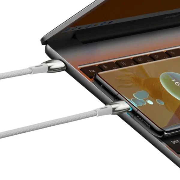 Кабель Baseus Glimmer Series Fast Charging Data Cable Type-C to Type-C 100W 1m White (CADH000702) 56842 фото