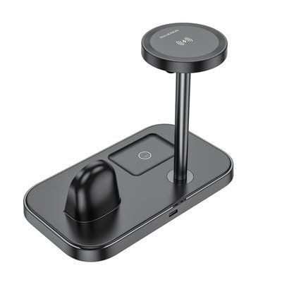 Бездротовий зарядний пристрій BOROFONE BQ29 Feliz 3-in-1 wireless fast charger Black (6941991110290) 49663 фото