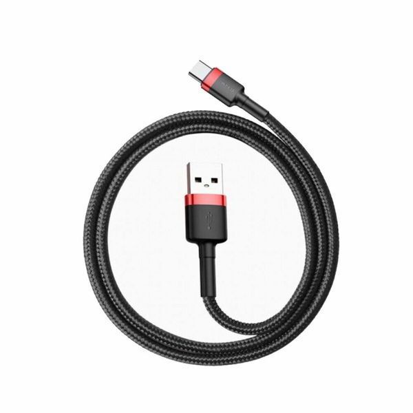 Кабель Baseus Cafule Cable USB For Type-C 3A 0.5m Red+Black (CATKLF-A91) 7705 фото