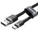 Кабель Baseus Cafule Cable USB For Type-C 3A 0.5m Gray+Black (CATKLF-AG1) 49339 фото 5
