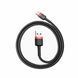 Кабель Baseus Cafule Cable USB For Type-C 3A 0.5m Red+Black (CATKLF-A91) 7705 фото 5