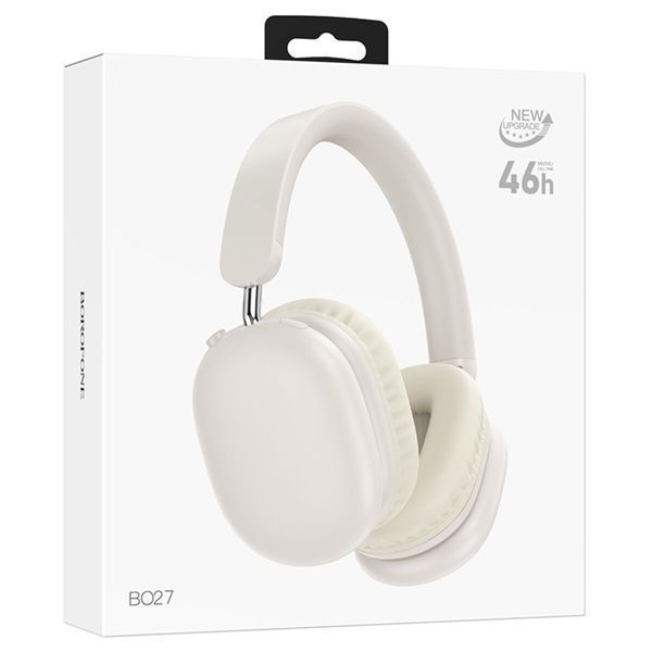 Бездротові навушники BOROFONE BO27 Rhyme BT headphones Milky White (6941991109973) 55382 фото