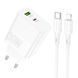 Мережевий зарядний пристрій BOROFONE BA75A Powerful dual port PD30W+QC3.0 charger set(C to iP) White (BA75ACLW) 41690 фото 5