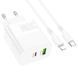 Мережевий зарядний пристрій BOROFONE BA75A Powerful dual port PD30W+QC3.0 charger set(C to iP) White (BA75ACLW) 41690 фото 4
