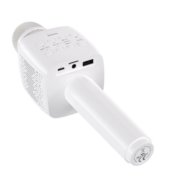 Портативна колонка HOCO BK5 Cantando karaoke microphone White (6931474742292) 44048 фото