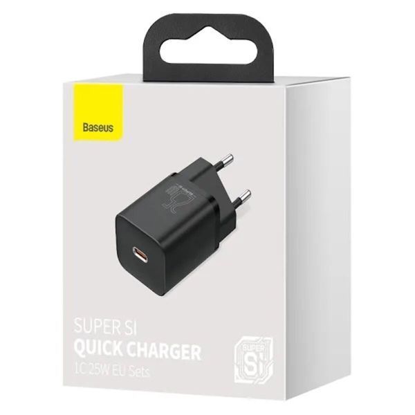Мережевий зарядний пристрій Baseus Super Si Quick Charger 1C 25W EU Black (CCSP020101) 15837 фото