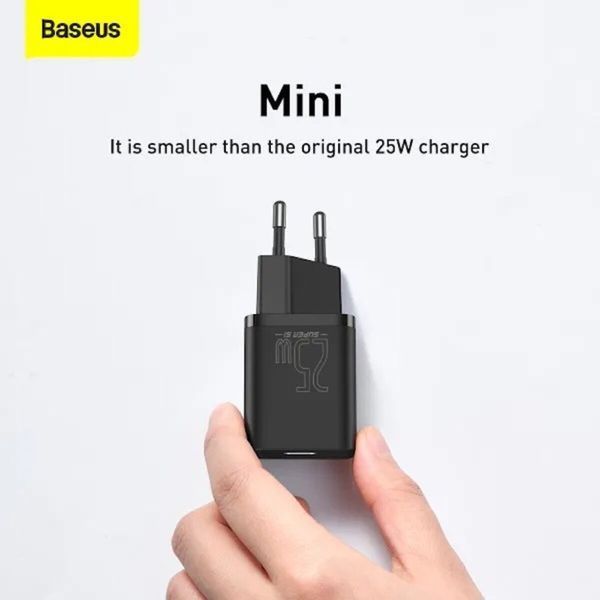 Мережевий зарядний пристрій Baseus Super Si Quick Charger 1C 25W EU Black (CCSP020101) 15837 фото