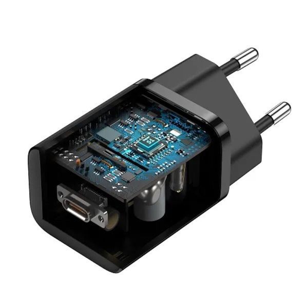 Мережевий зарядний пристрій Baseus Super Si Quick Charger 1C 25W EU Black (CCSP020101) 15837 фото