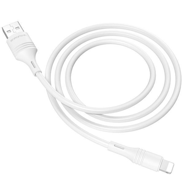 Кабель BOROFONE BX43 USB to iP 2.4A, 1m, PVC, PVC connectors, White (BX43LW) 13808 фото