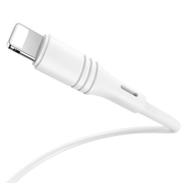 Кабель BOROFONE BX43 USB to iP 2.4A, 1m, PVC, PVC connectors, White (BX43LW) 13808 фото