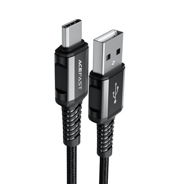 Кабель ACEFAST C1-04 USB to Type-C 3A, 1.2m, nylon aluminum connectors, Black (AFC1-04B) 14690 фото