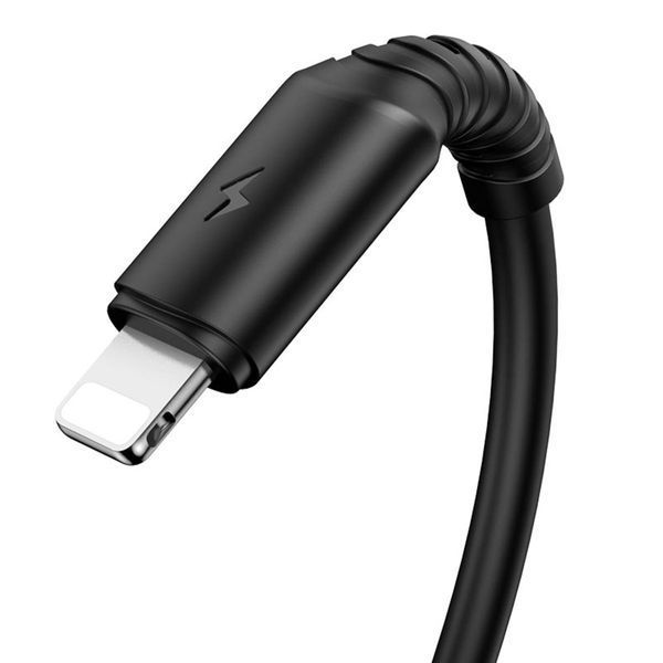 Кабель BOROFONE BX47 USB to iP 2.4A, 1m, PVC, PVC connectors, Black (BX47LB) 14103 фото