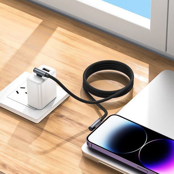 Кабель BOROFONE BU50 elbow magnetic PD charging data cable iP 1m Black (6941991111129) 55605 фото