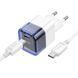 Мережевий зарядний пристрій HOCO C125A Transparent tribute single-port PD20W charger set(Type-C to Type-C) Transparent Blue (6931474798381) 55634 фото 4