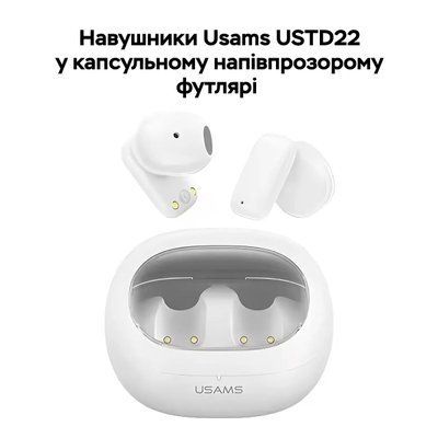 Бездротові навушники Usams US-TD22 TWS Earbuds - TD Series BT5.3 white (BHUTD01) 52379 фото