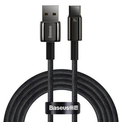 Кабель Baseus Tungsten Gold Fast Charging Data Cable USB to Type-C 100W 2m Black (CAWJ000101) 40124 фото