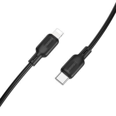 Кабель BOROFONE BX113 Lenny PD silicone charging data cable iP(L=1M) Black (6941991115370) 55592 фото