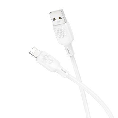 Кабель BOROFONE BX113 Lenny silicone charging data cable iP(L=1M) White (6941991115400) 55596 фото
