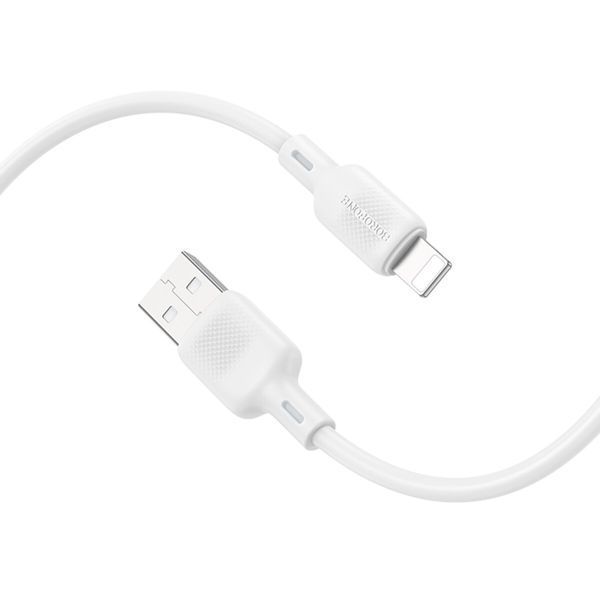 Кабель BOROFONE BX113 Lenny silicone charging data cable iP(L=1M) White (6941991115400) 55596 фото