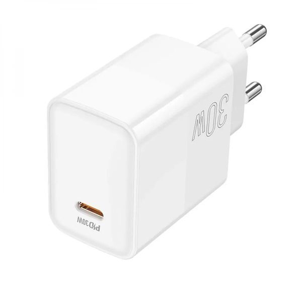 Мережевий зарядний пристрій BOROFONE BA77A Insightful single port PD30W charger White (BA77AW) 44373 фото