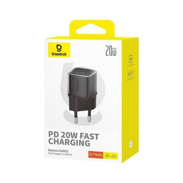 Мережевий зарядний пристрій Baseus GaN5S Fast Charger 1C 20W EU Cluster Black (P10162503113-00) 54797 фото