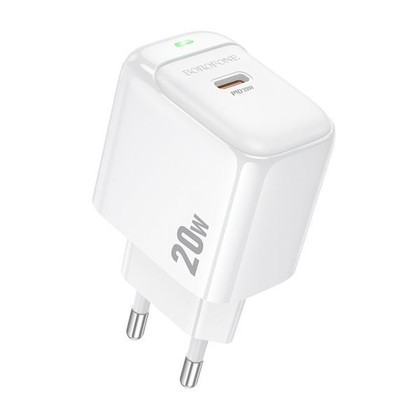 Мережевий зарядний пристрій BOROFONE BAS43A Potential single-port PD20W charger(EU) White (6941991113819) 55398 фото