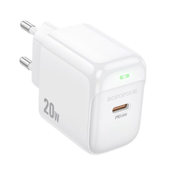 Мережевий зарядний пристрій BOROFONE BAS43A Potential single-port PD20W charger(EU) White (6941991113819) 55398 фото
