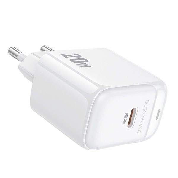 Мережевий зарядний пристрій BOROFONE BAS43A Potential single-port PD20W charger(EU) White (6941991113819) 55398 фото