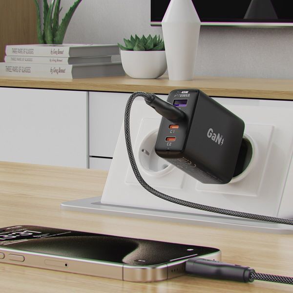 Кабель ACEFAST C8-04 USB-A to USB-C charging data cable Black (6974316282693) 52329 фото
