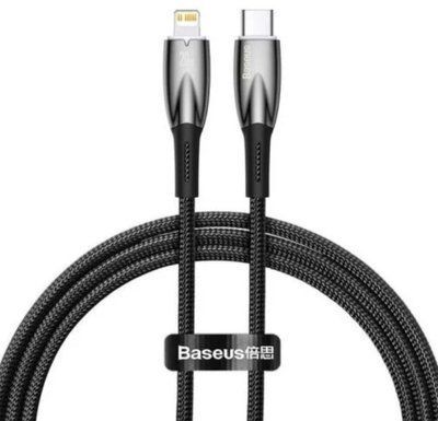 Кабель Baseus Glimmer Series Fast Charging Data Cable Type-C to iP 20W 2m Black (CADH000101) 56836 фото