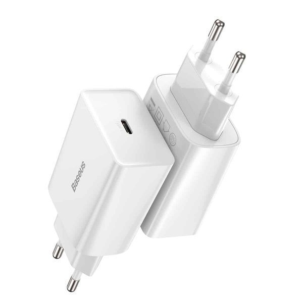Мережевий зарядний пристрій Baseus Speed Mini Quick Charger 1C 20W EU White (CCFS-SN02) 14906 фото
