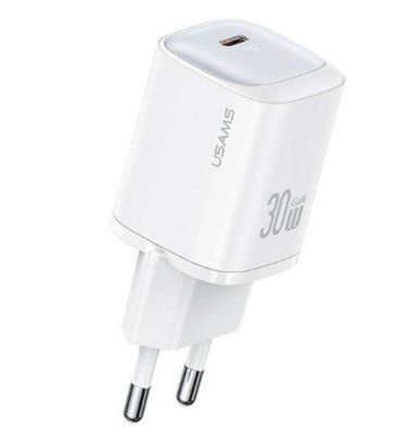 Мережевий зарядний пристрій Usams CC251 30W GaN 1C white (CC251TC02) 55701 фото