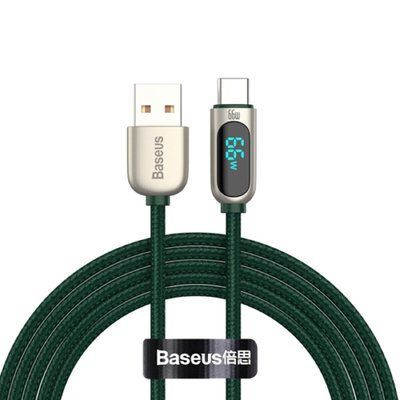 Кабель Baseus Display Fast Charging Data Cable USB to Type-C 66W 1m Green (CASX020006) 56888 фото