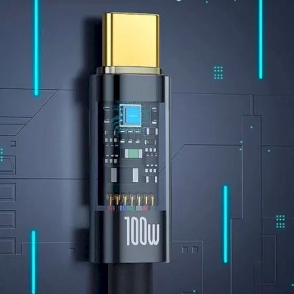 Кабель Baseus Explorer Charging Cable USB-C to USB-C 100W with Auto Shutdown 1m Cluster Black (P10319703111-00) 56910 фото