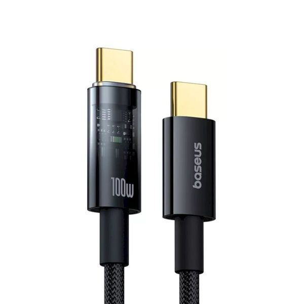 Кабель Baseus Explorer Charging Cable USB-C to USB-C 100W with Auto Shutdown 1m Cluster Black (P10319703111-00) 56910 фото