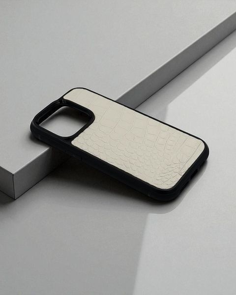 Чохол для iPhone з натуральної італійської шкіри (білий) SO-009 фото