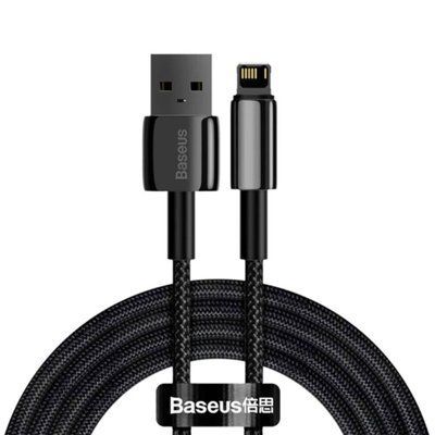Кабель Baseus Tungsten Gold Fast Charging Data Cable USB to iP 2.4A 2m Black (CALWJ-A01) 56872 фото