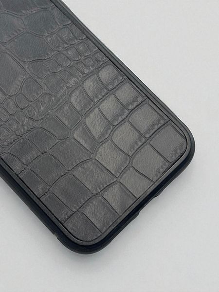 Чохол для iPhone з натуральної італійської шкіри (сірий) SO-010 фото