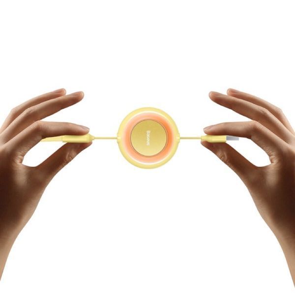 Кабель Baseus Bright Mirror 2 Series Retractable 3-in-1 Fast Charging Data Cable USB to M+L+C 3.5A 1.1m yellow (CAMJ010011) 56876 фото