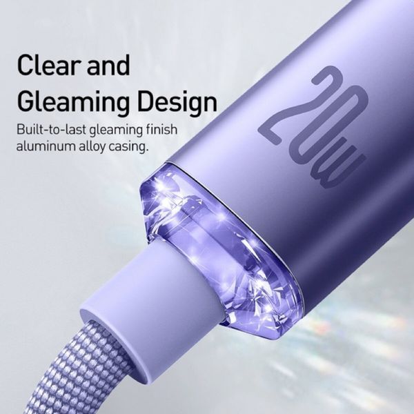 Кабель Baseus Crystal Shine Series Fast Charging Data Cable Type-C to iP 20W 2m Purple (CAJY000305) 55562 фото