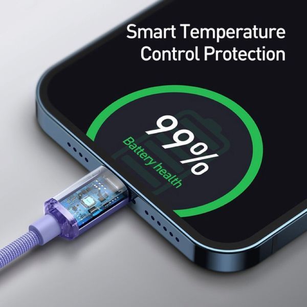 Кабель Baseus Crystal Shine Series Fast Charging Data Cable Type-C to iP 20W 2m Purple (CAJY000305) 55562 фото