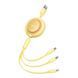 Кабель Baseus Bright Mirror 2 Series Retractable 3-in-1 Fast Charging Data Cable USB to M+L+C 3.5A 1.1m yellow (CAMJ010011) 56876 фото 3
